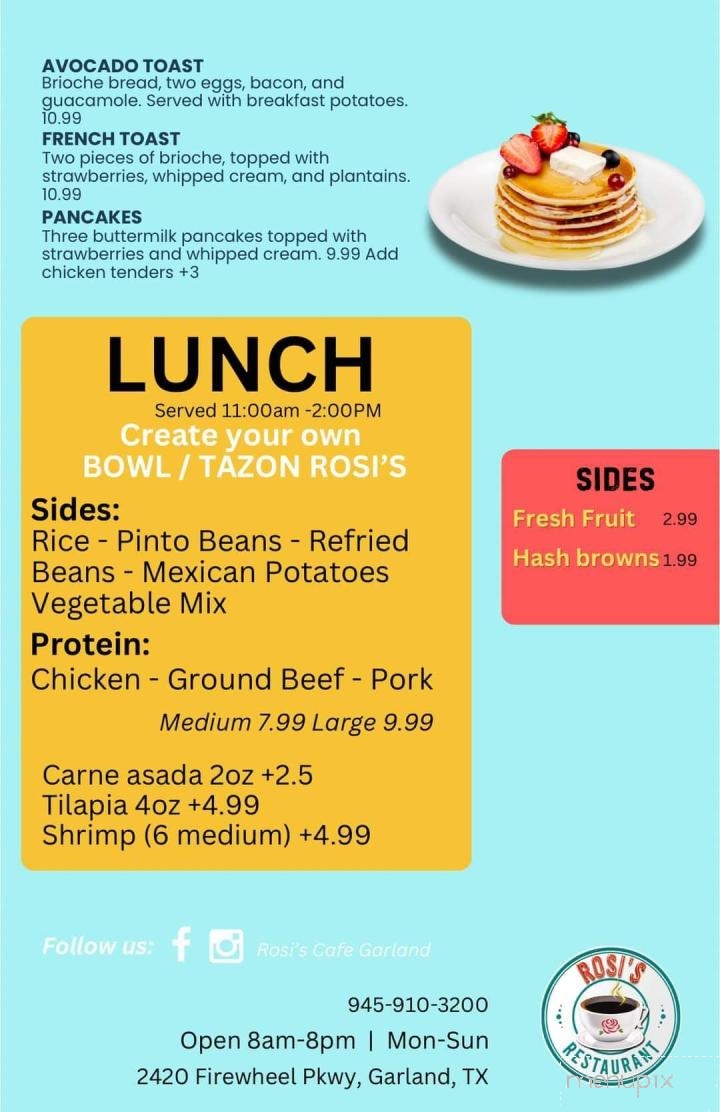 Rosi's Cafe - Garland, TX menu_pic