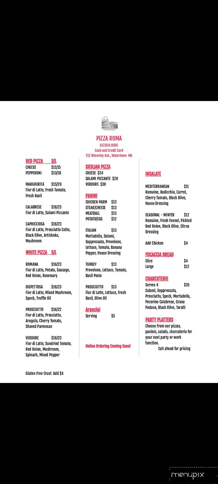 Pizza-Roma - Watertown, MA menu_pic