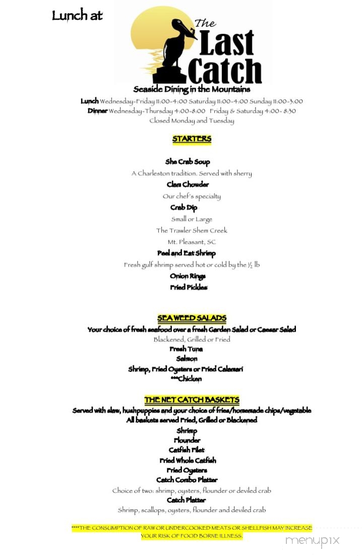 The Last Catch - Jasper, GA menu_pic