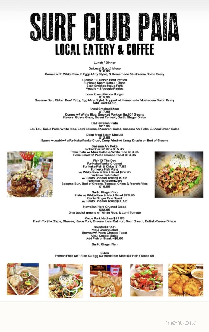 Hana Hou Surf Club - Paia, HI menu_pic