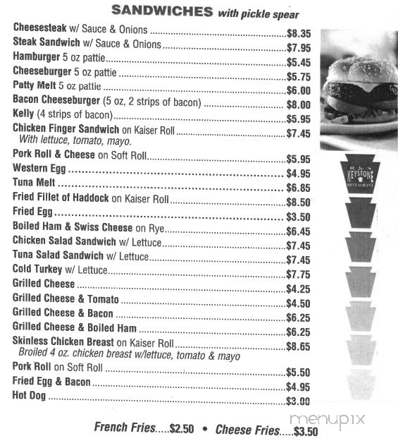 R & S Keystone Diner - Telford, PA menu_pic