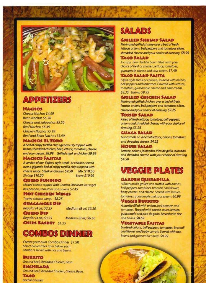 El Toro De Don Jose Mexican Restaurant - Clarksville, TN menu_pic