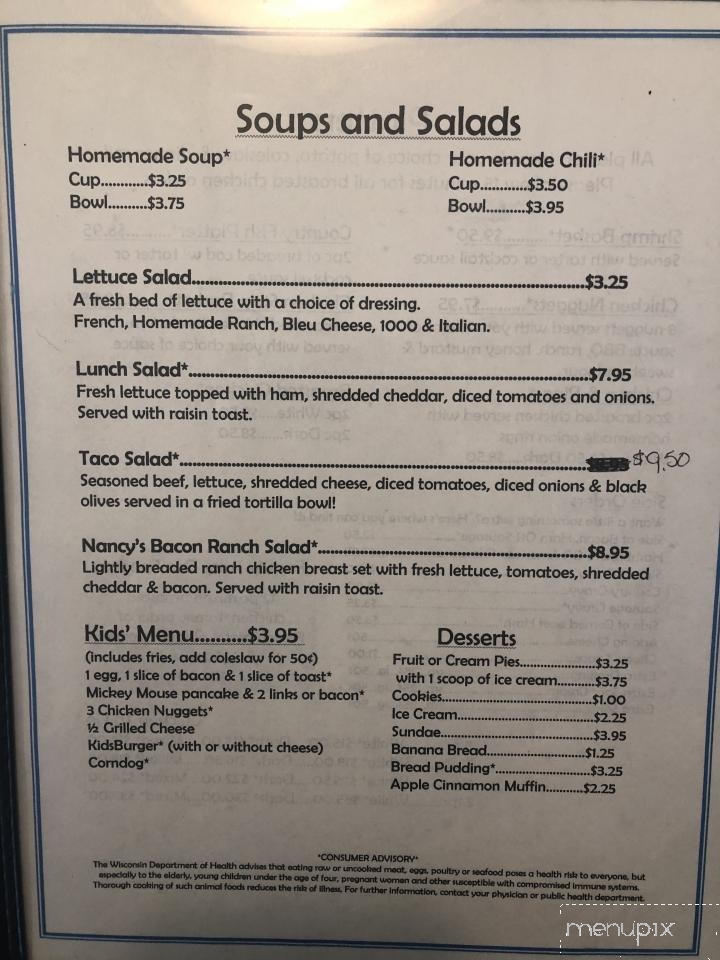 Nancy's Northside Family Rest - Rice Lake, WI menu_pic