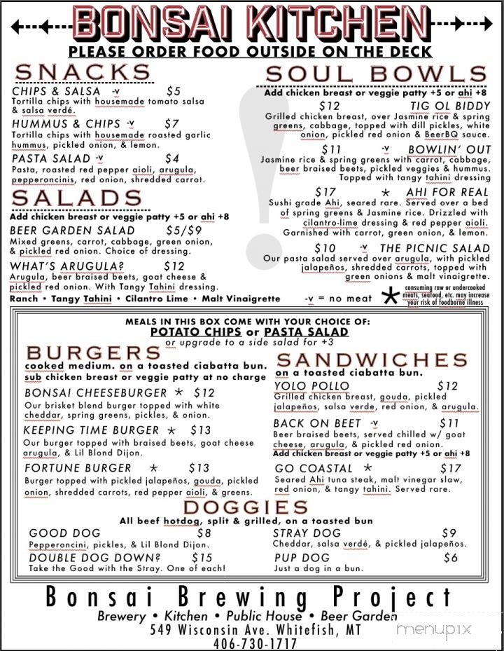 Bonsai Brewing Project - Whitefish, MT menu_pic