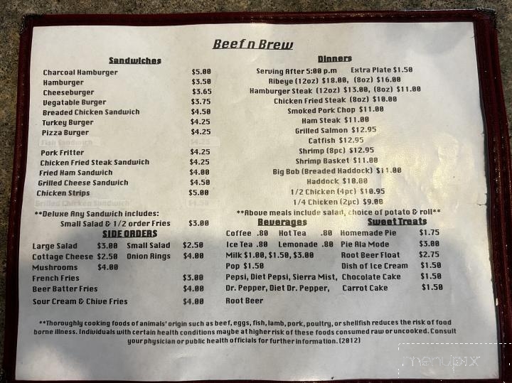 Beef N Brew - Mapleton, IA menu_pic