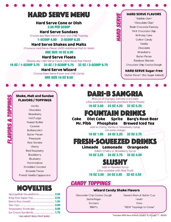 Dari B Drive In - Excelsior Springs, MO menu_pic