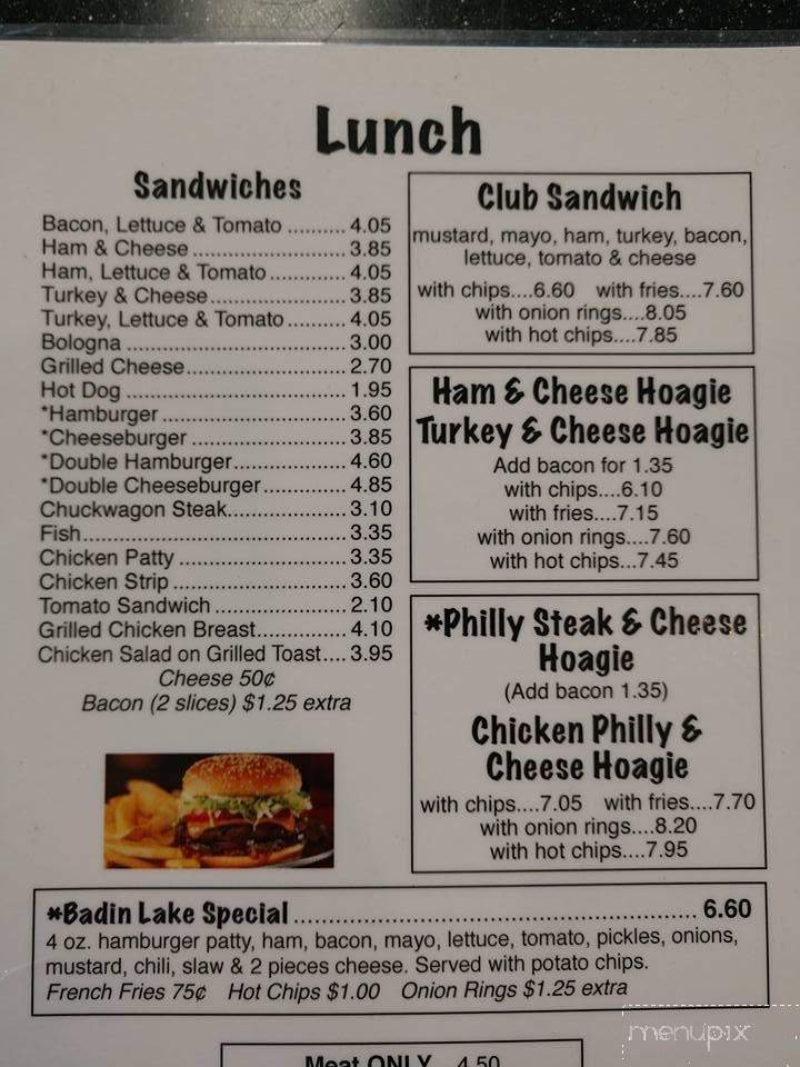 Badin Lake Family Restaurant - New London, NC menu_pic