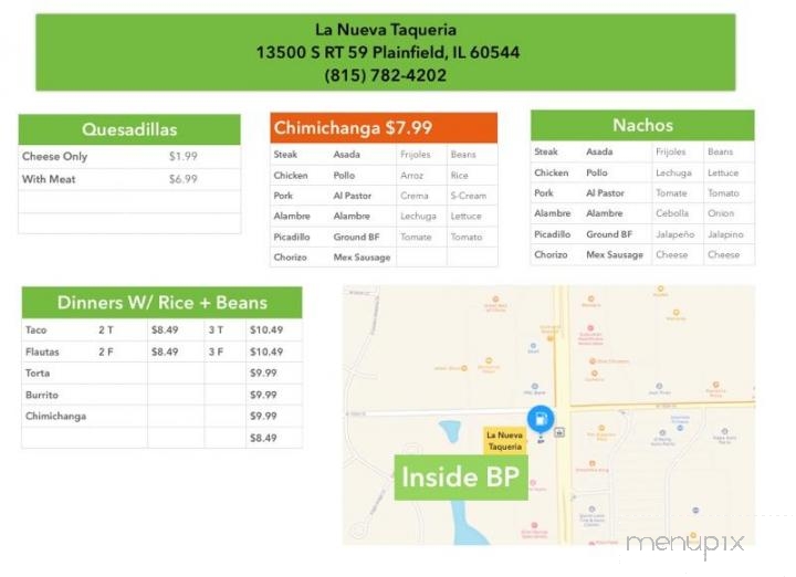 La Nueva Taqueria - Plainfield, IL menu_pic