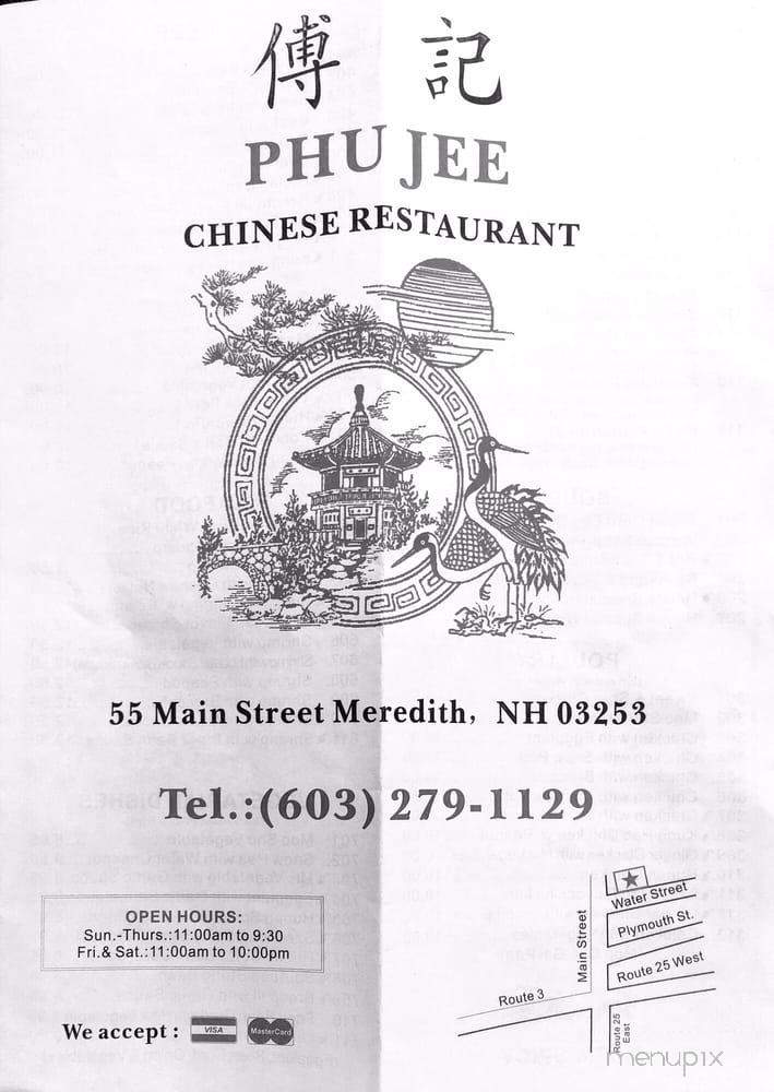 Phu Jee Chinese Cuisine - Meredith, NH menu_pic
