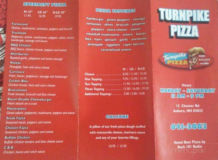 Turnpike Pizza - Auburn, NH