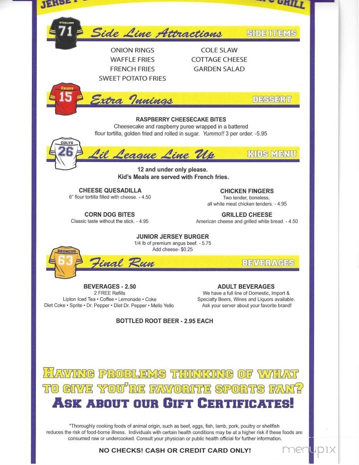 Jersey's Sports Bar & Grill - Kearney, NE menu_pic