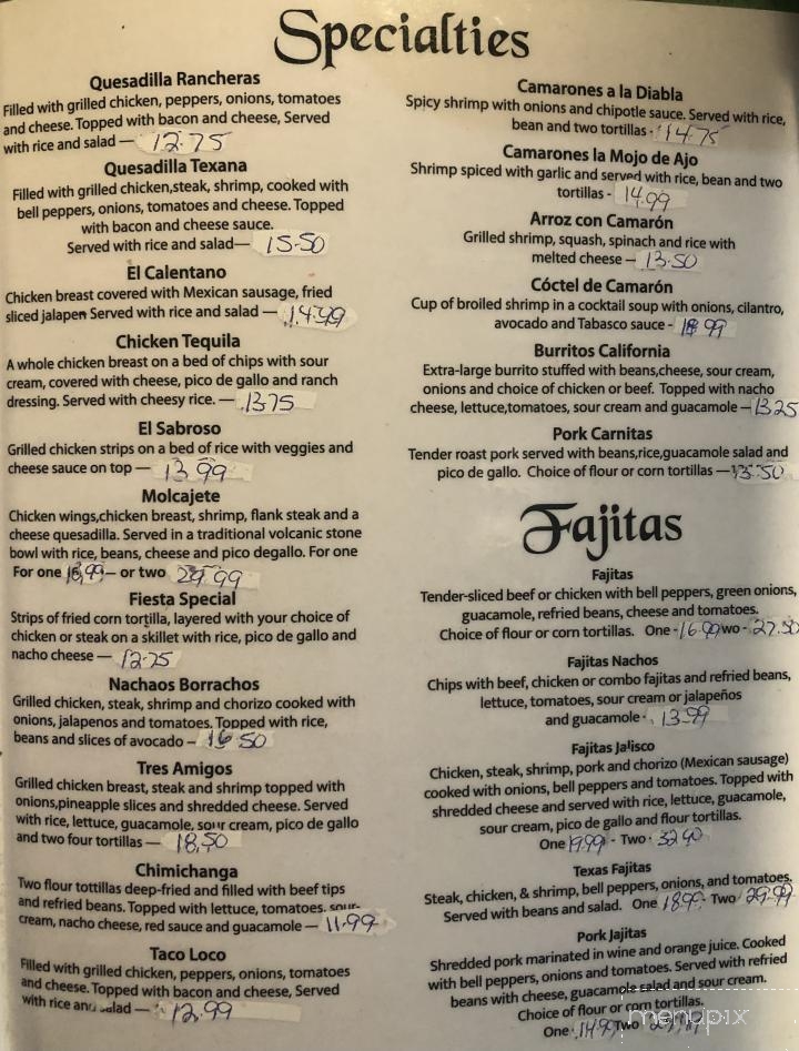 Lozano's Fiesta Authentic Mexican Grill - Newberry, SC menu_pic
