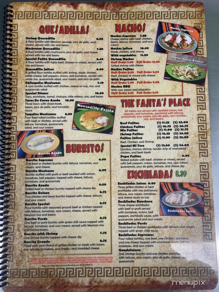 Mi Toro Mexican - Caledonia, MS menu_pic