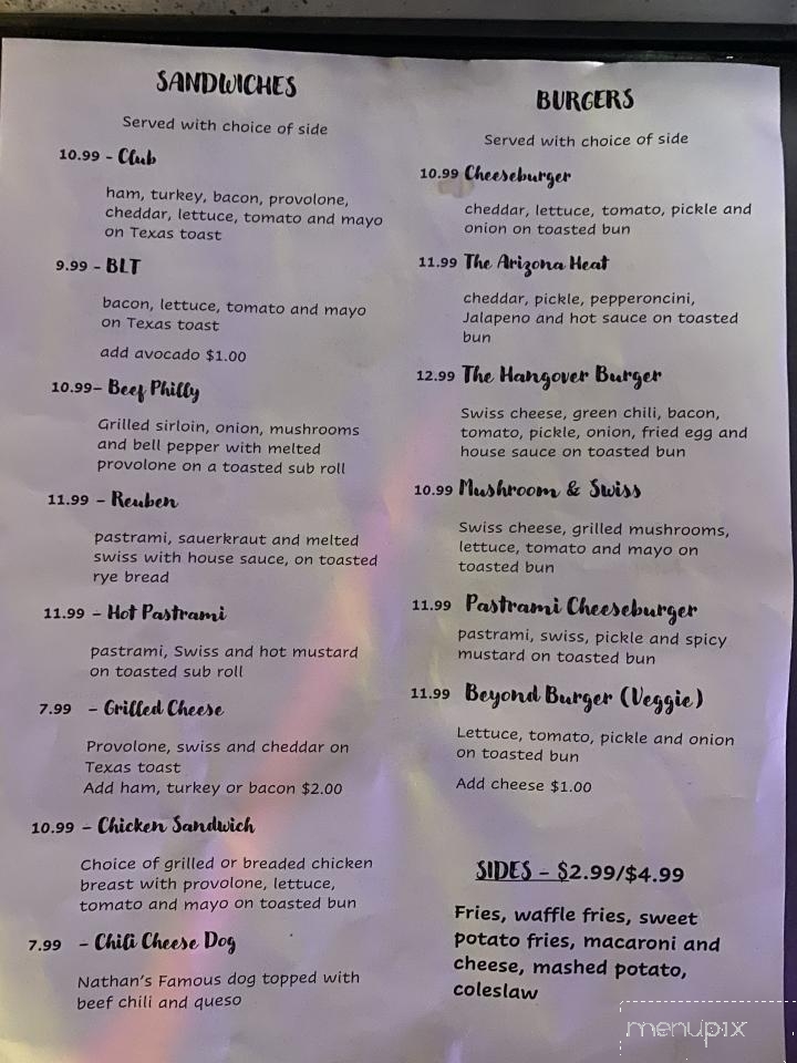 Rookies - Sierra Vista, AZ menu_pic