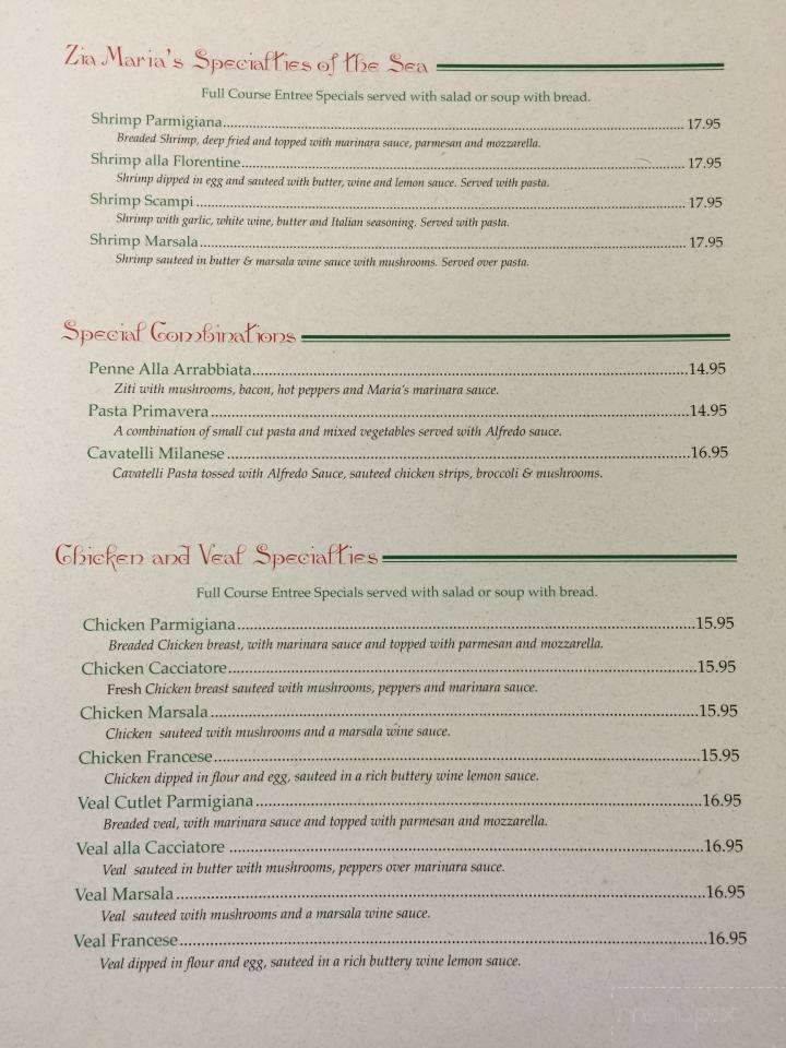 Zia Maria - Canaan, CT menu_pic