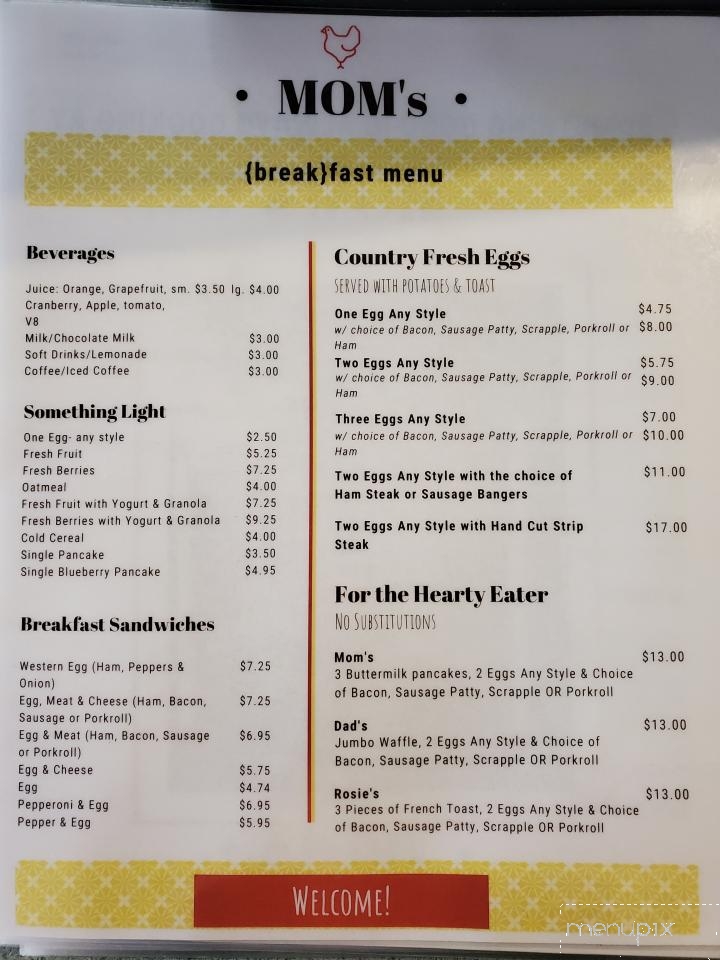 Mom's Restaurant - Ringoes, NJ menu_pic