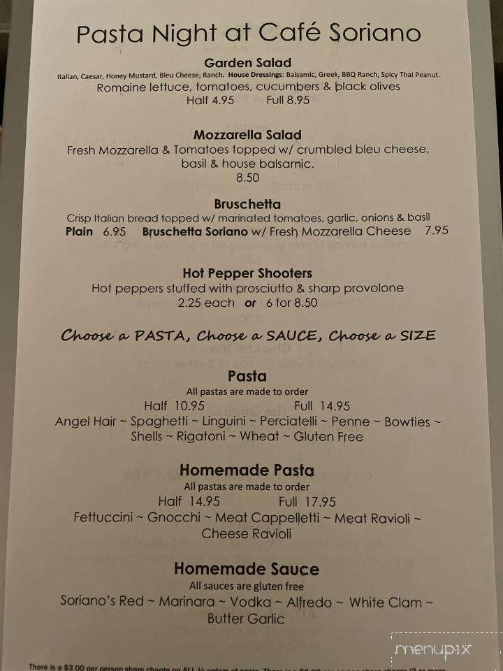 Cafe Soriano - Peckville, PA menu_pic