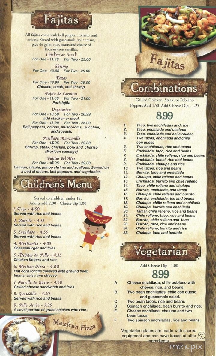 El Manzanillo - Highlands, NC menu_pic