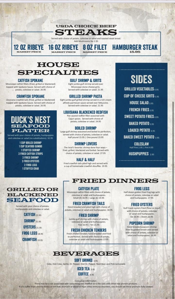 Duck's Nest II - Ferriday, LA menu_pic