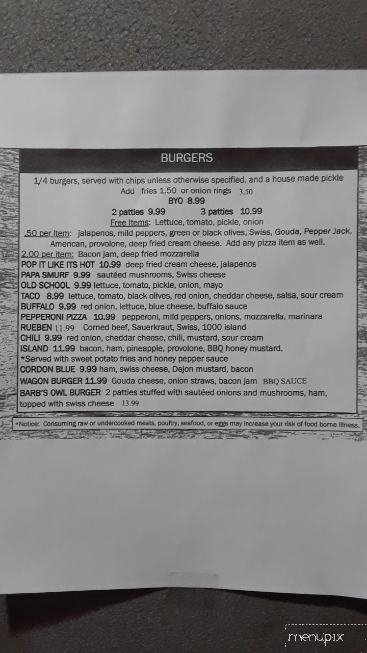 Wagon Wheel - Ossineke, MI menu_pic