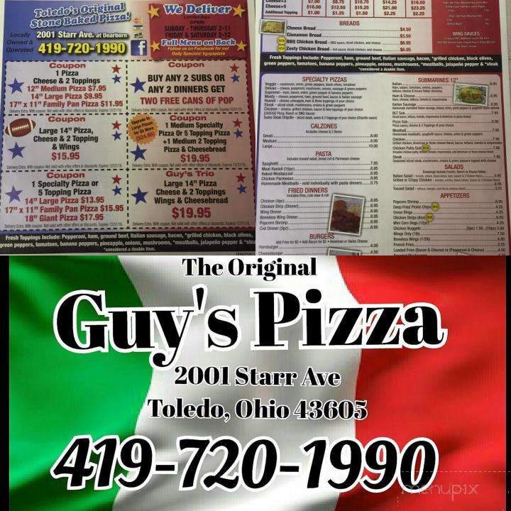 Guy's Pizza and Dinners - Toledo, OH menu_pic