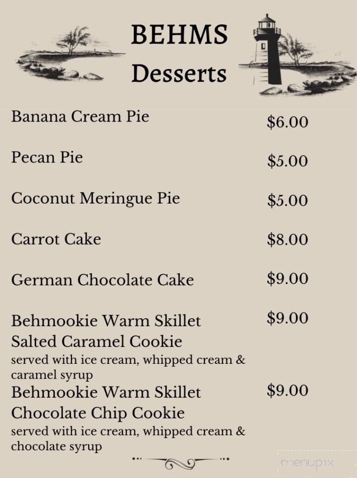 Behm's Restaurant - Celina, OH menu_pic