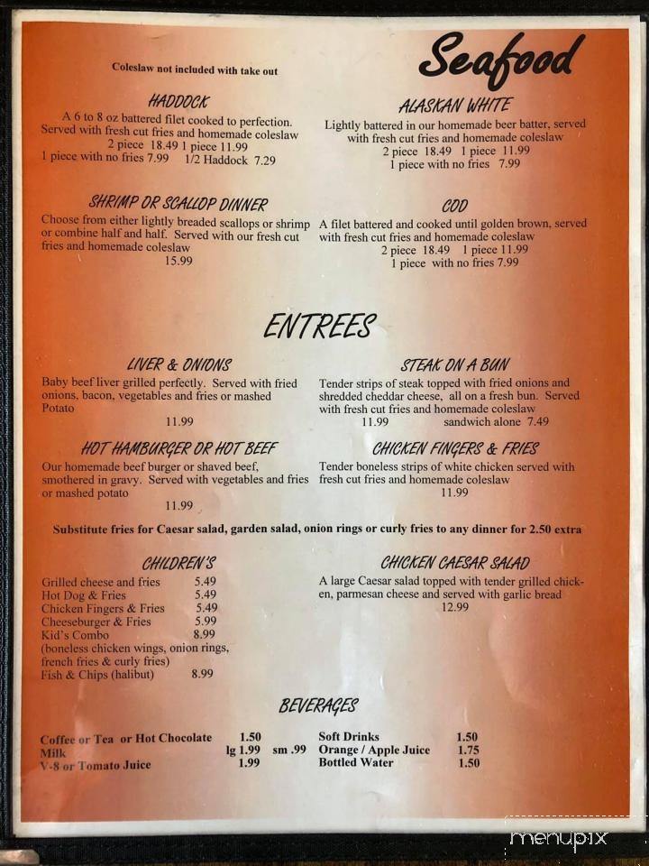 Captain's Table - Hastings, ON menu_pic