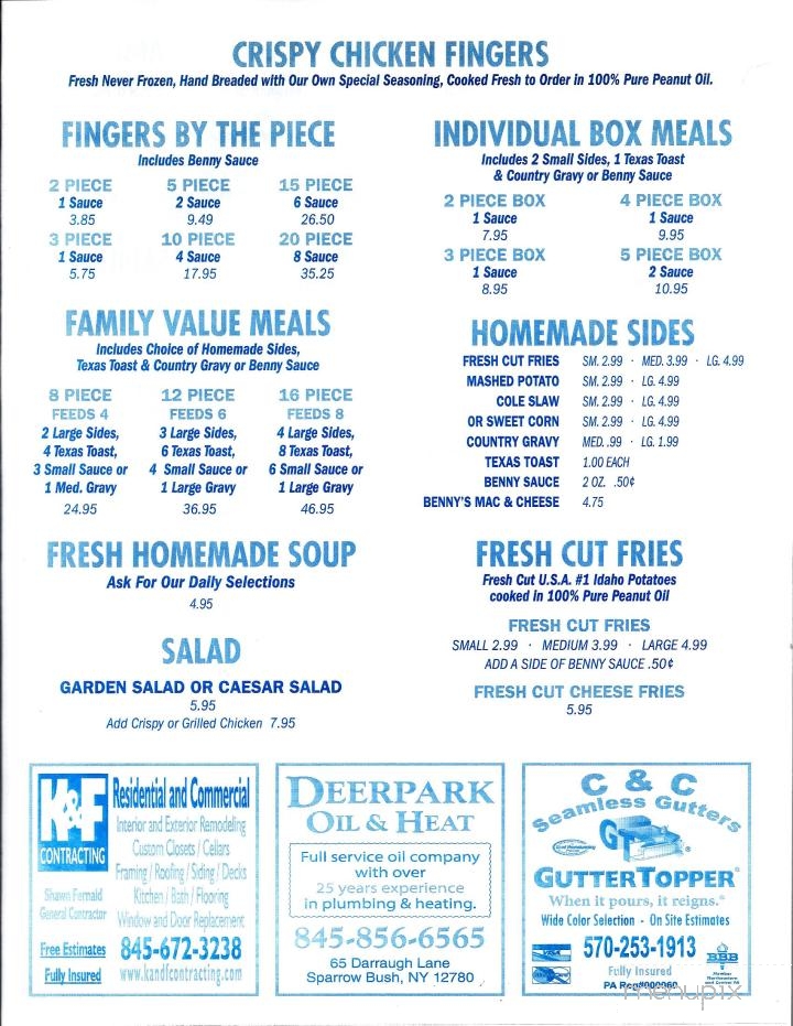 Ben's Fresh - Port Jervis, NY menu_pic