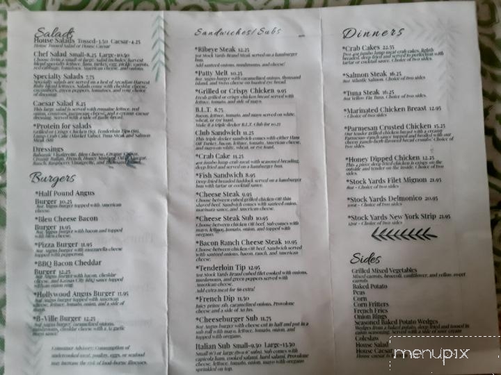 Brunnerville Hotel - Lititz, PA menu_pic