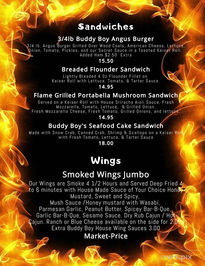 Buddy Boy Winery - Duncannon, PA menu_pic