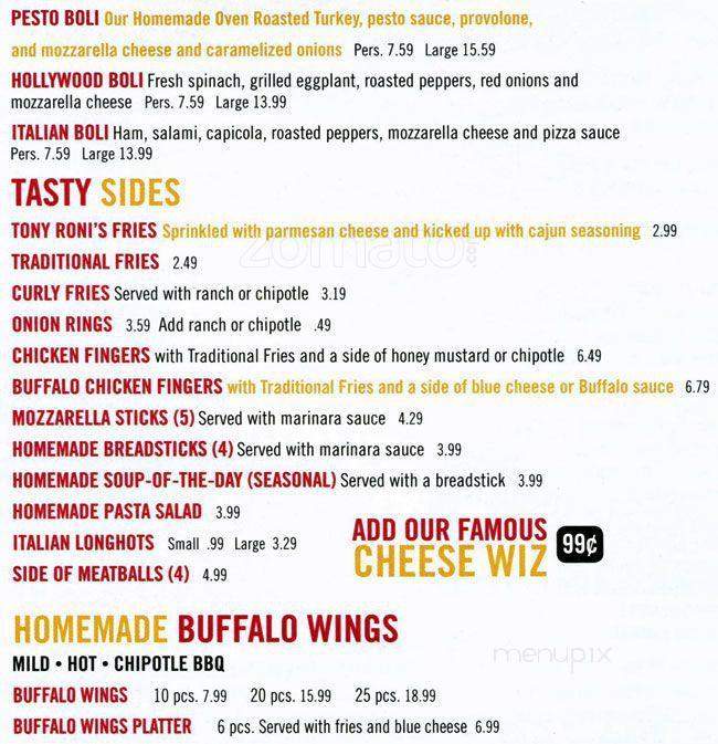 Tony Roni's Willow Grove - Willow Grove, PA menu_pic