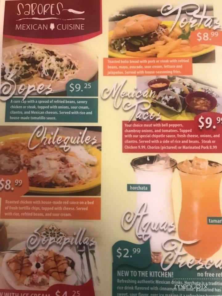 Sabores Mexican Cuisine - Dewey, OK menu_pic