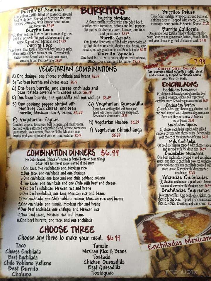 El Acapulco - Conway, AR menu_pic