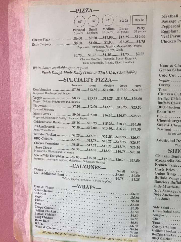 Family Pizza - Westfield, MA menu_pic