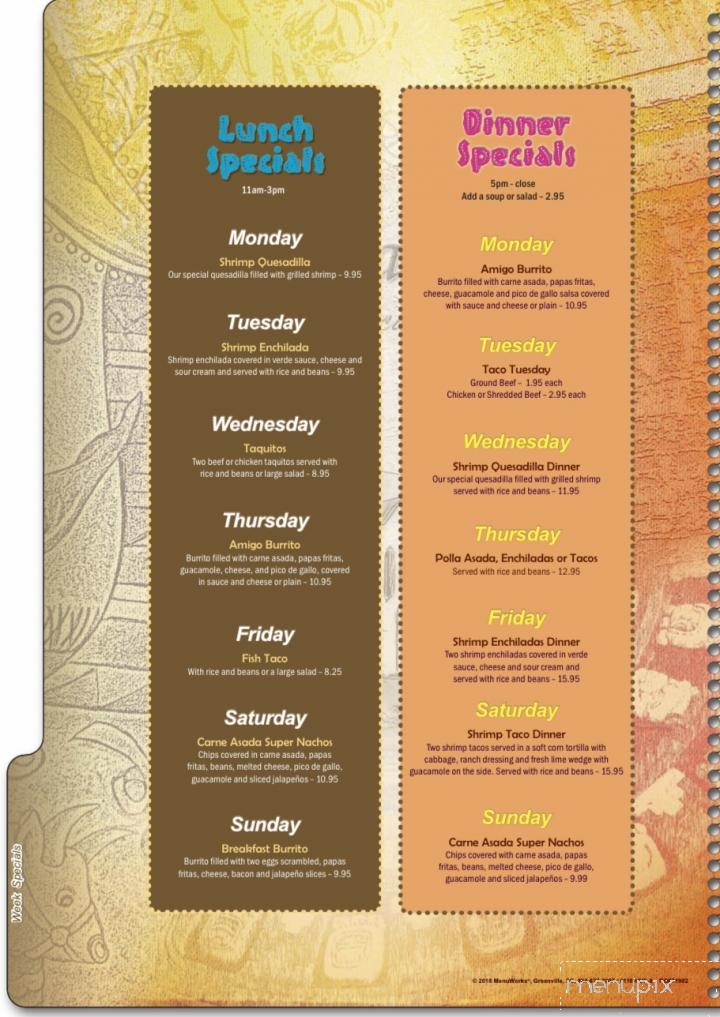 Edchada's - Twentynine Palms, CA menu_pic