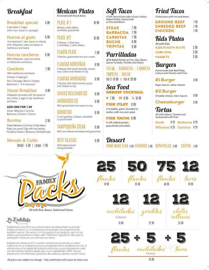 La Enchilada - El Paso, TX menu_pic