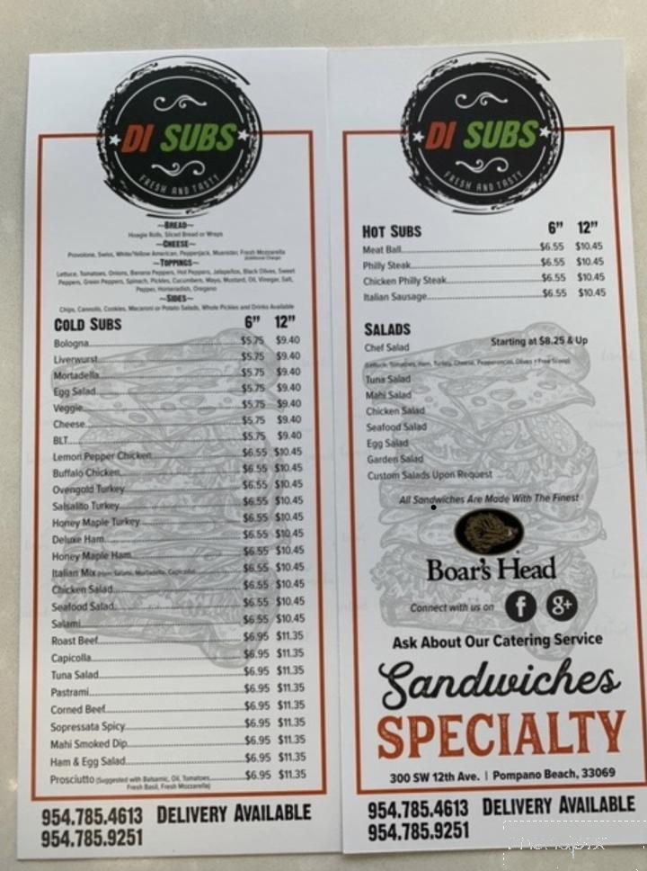Di Subs - Pompano Beach, FL menu_pic