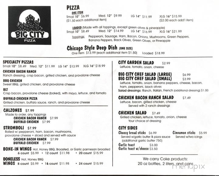 Big City Pizza - Greenfield, OH