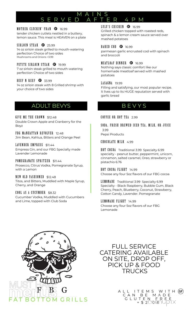 Fat Bottom Grills - Chittenango, NY menu_pic