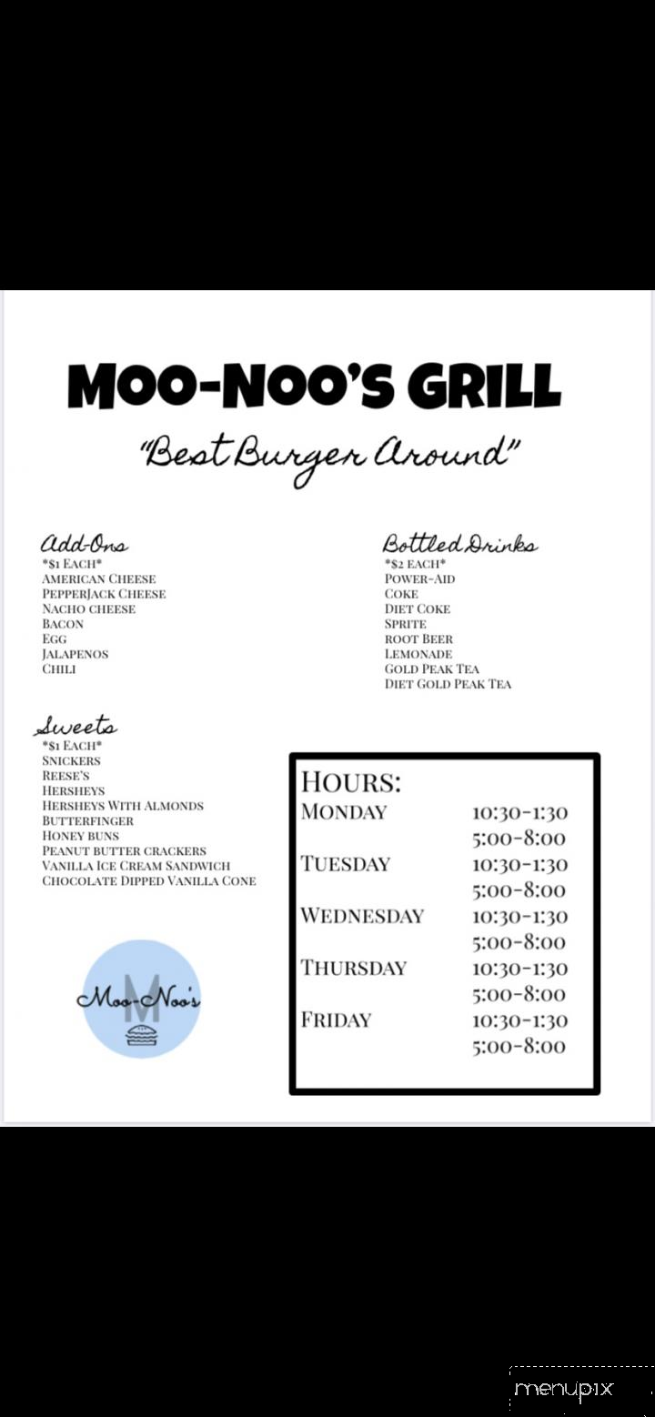 Moo-Noo's Grill - Erath, LA menu_pic