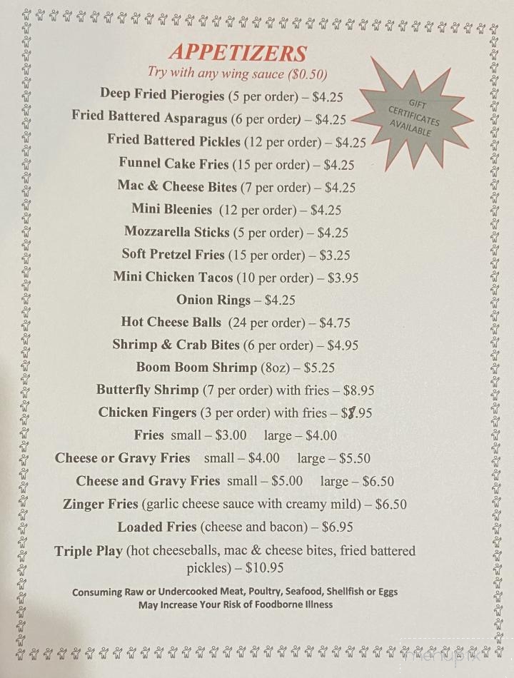 M & M Redzone - Mahanoy City, PA menu_pic