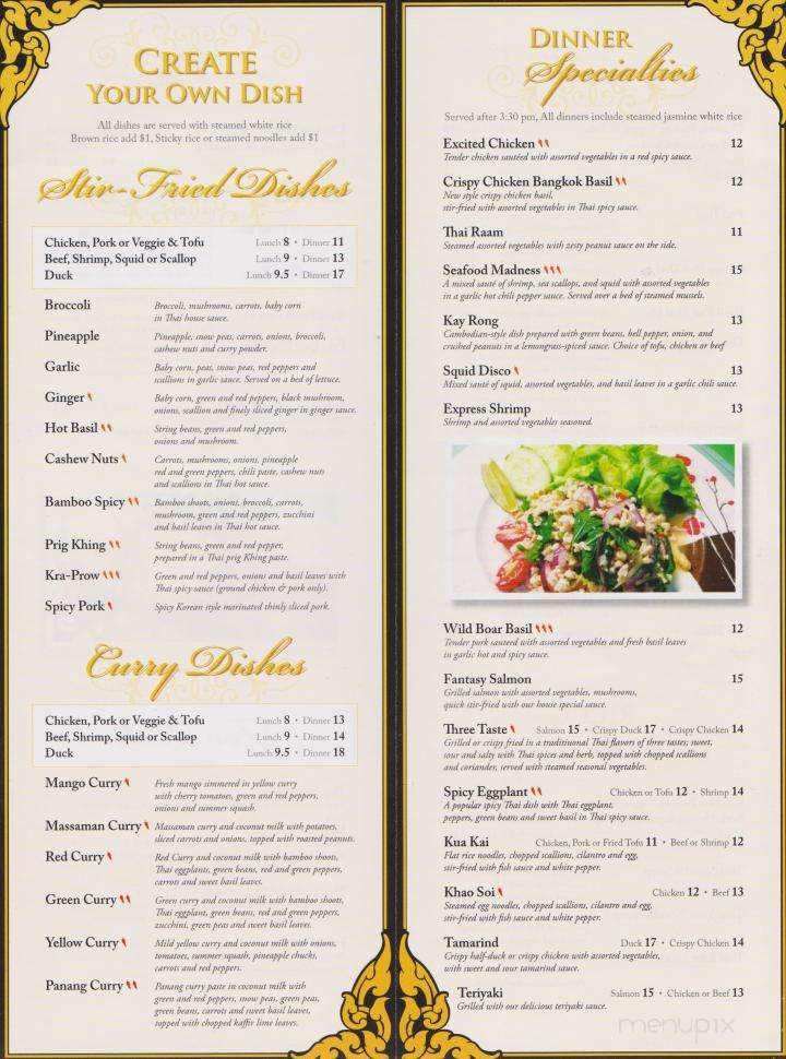 Thai Cuisine - Webster, MA menu_pic