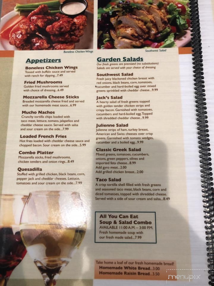 Menu of Jack's Cafe in Tremont, IL 61568
