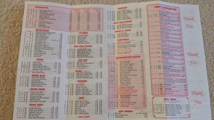 Chopstix - Goldsboro, NC menu_pic