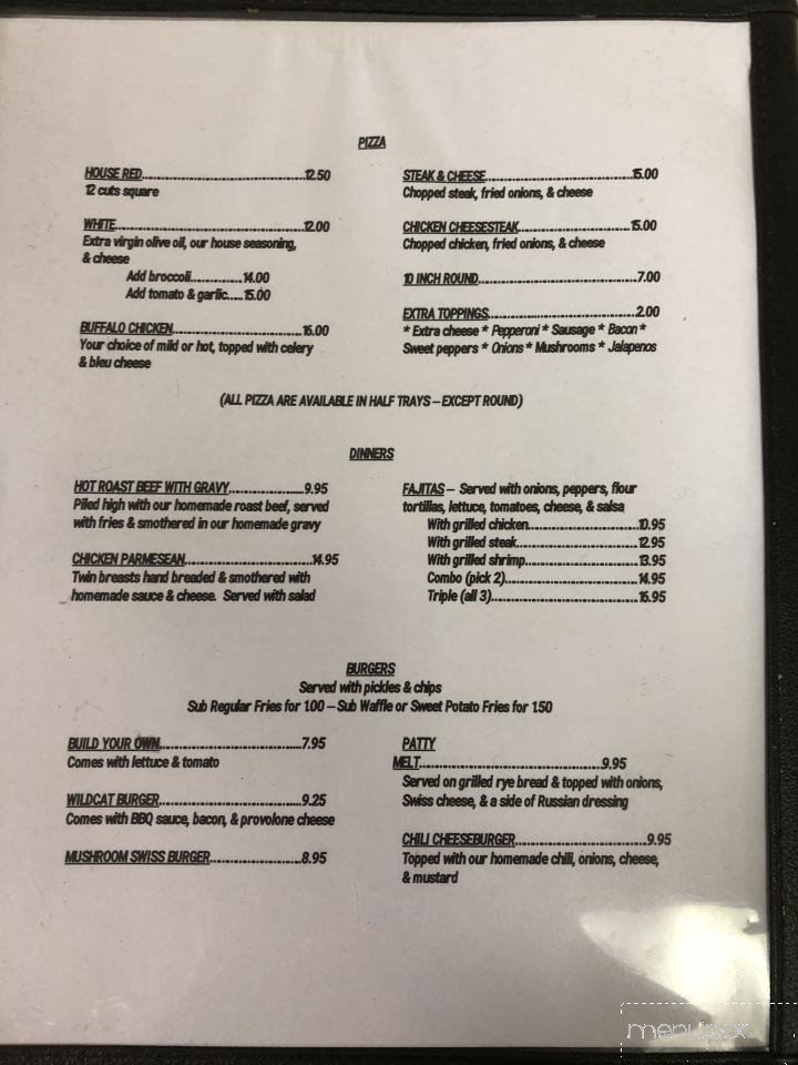 Wildcat Saloon and Eatery - Archbald, PA menu_pic