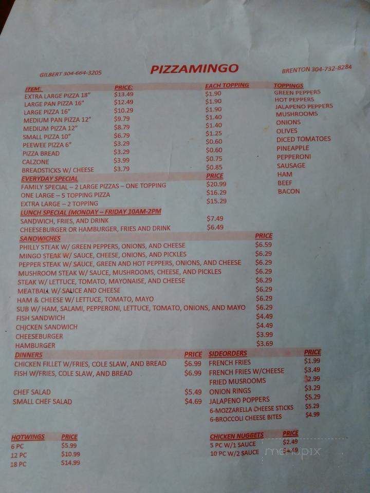 Pizzamingo - Brenton, WV menu_pic