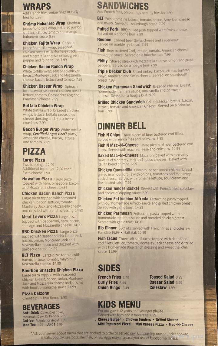 Whiskey River Bar and Grill - Davisburg, MI menu_pic
