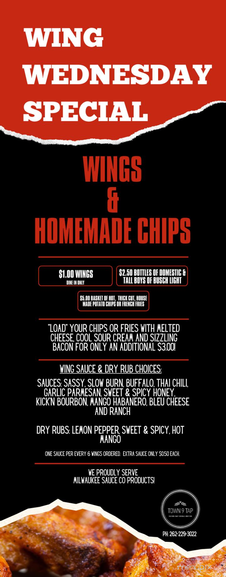 Town 9 Tap - Richfield, WI menu_pic