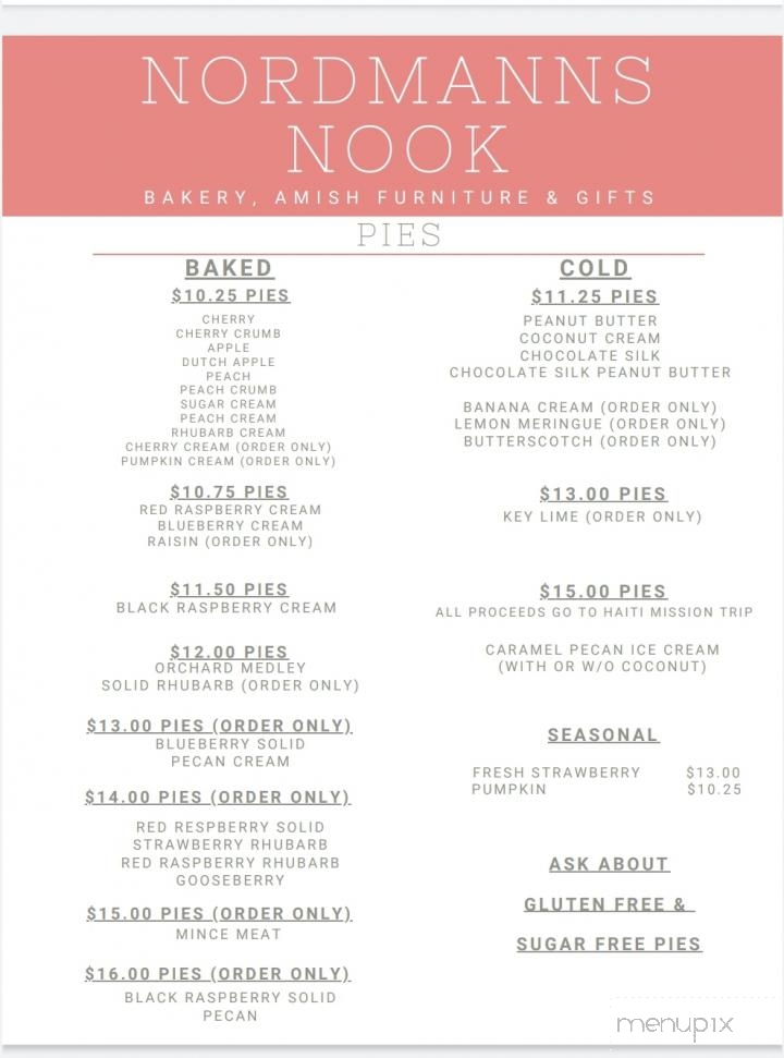 Nordmann's Nook - North Manchester, IN menu_pic