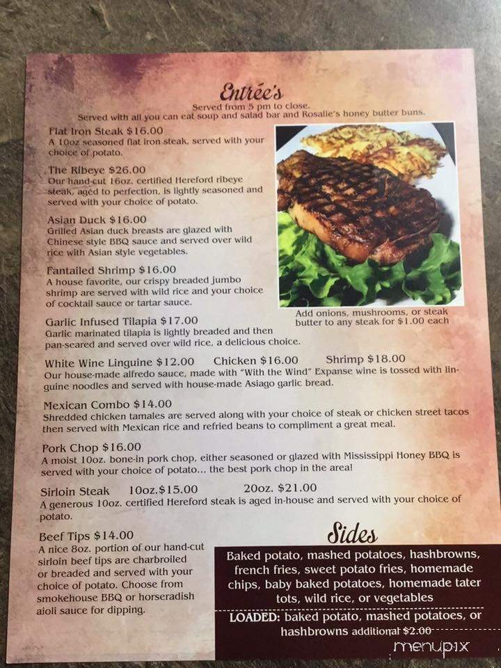 Rosalie’s Restaurant, Bakery And Lounge - Sisseton, SD menu_pic